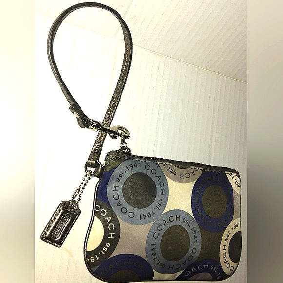 Brand New☆Rare COACH Soho Snaphead Small Sateen Wristlet ~Blue/Silver~ - Picture 14 of 14